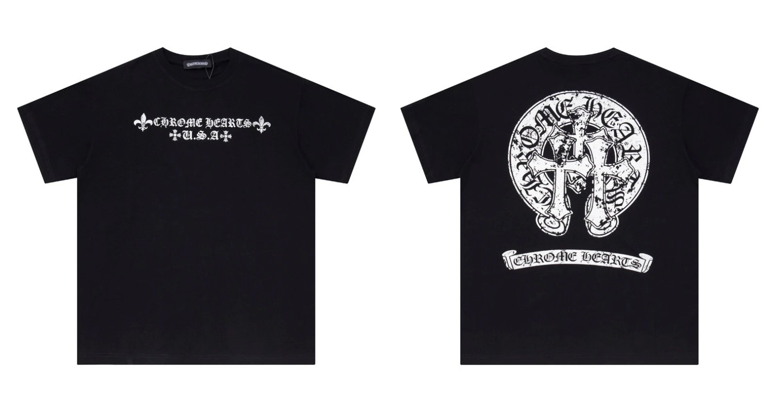 Chrome Hearts Caution Pink Graphic T-Shirt Gray - 11