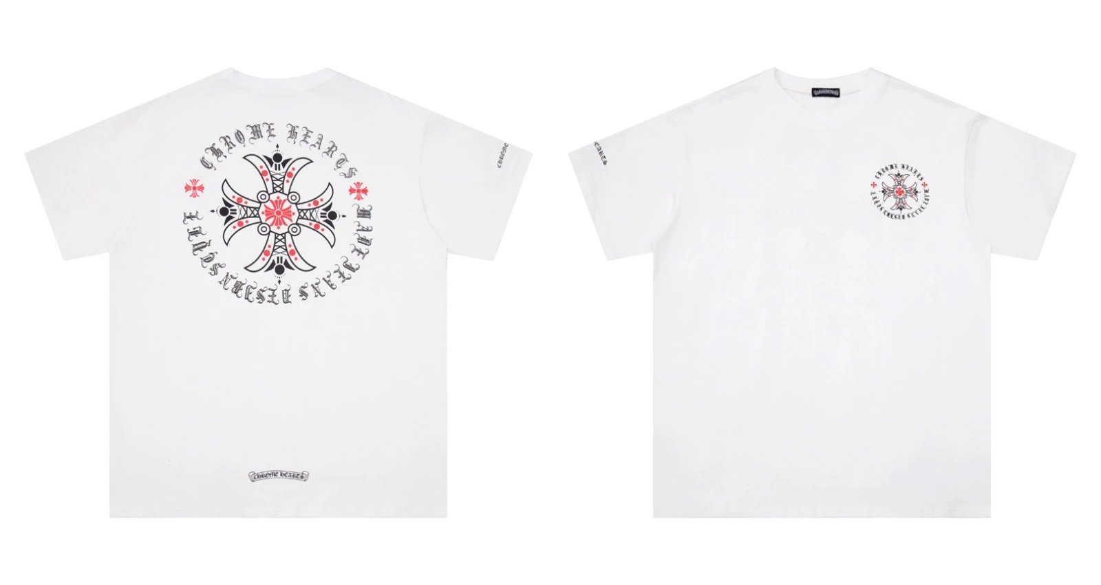 Chrome Hearts Caution Pink Graphic T-Shirt Gray - 19