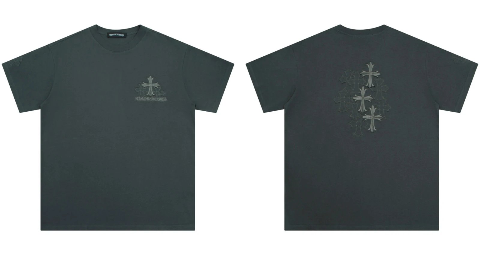 Chrome Hearts Caution Pink Graphic T-Shirt Gray - 35