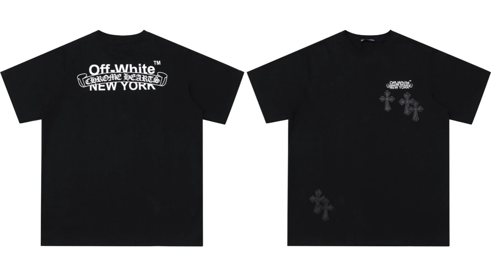 Chrome Hearts Caution Pink Graphic T-Shirt Gray - 47
