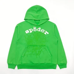 thumbnail for Padded sweatshirt foam print spider web hoodie