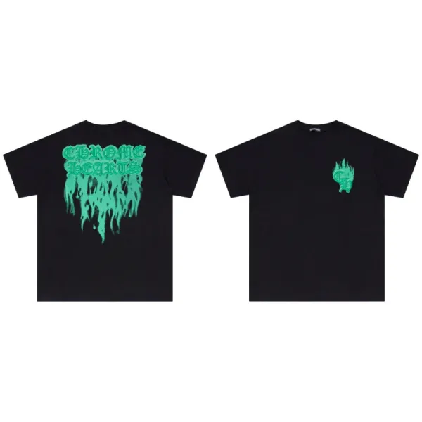 Chrome Hearts Dripping Logo Black T-Shirt - 1