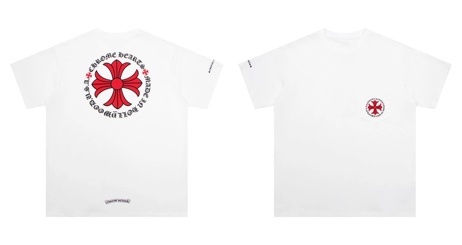 Chrome Hearts Caution Pink Graphic T-Shirt Gray - 5