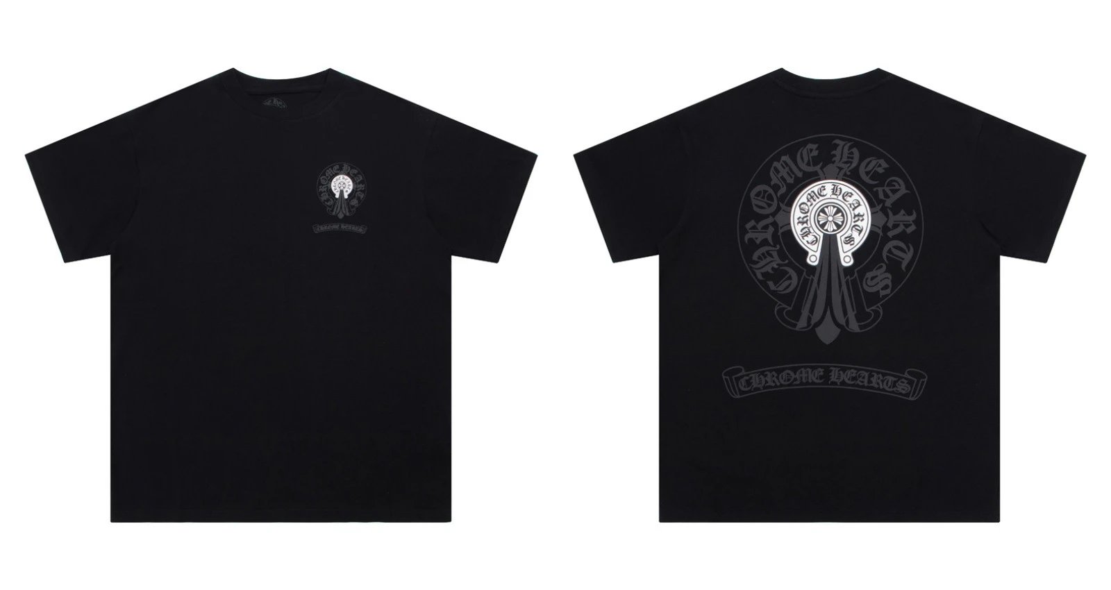 Chrome Hearts Caution Pink Graphic T-Shirt Gray - 13