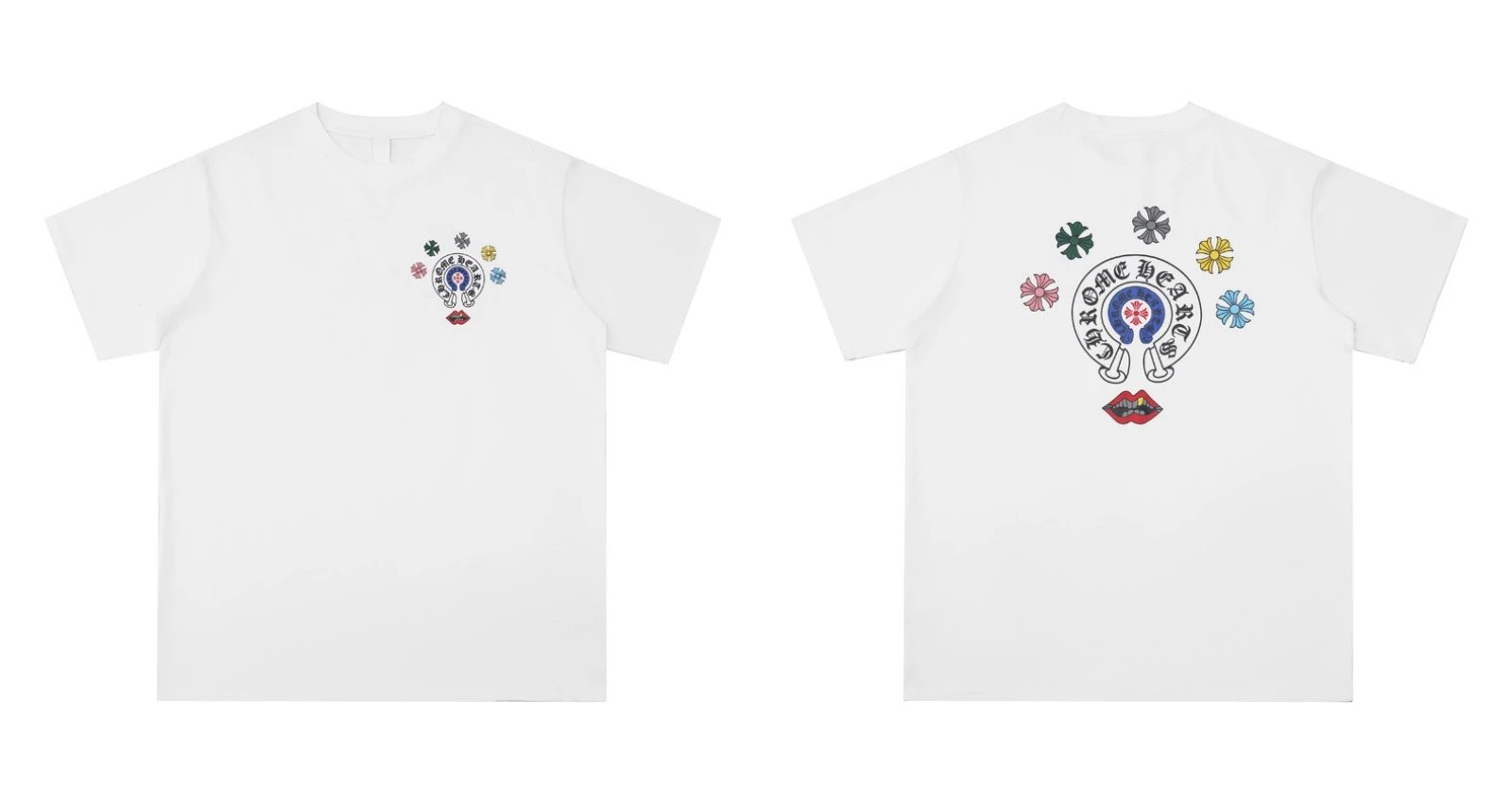 Chrome Hearts Caution Pink Graphic T-Shirt Gray - 21