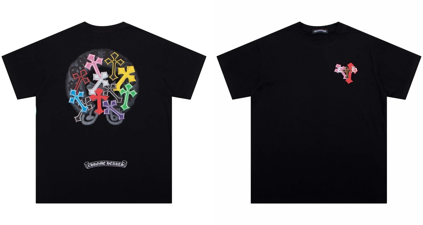 Chrome Hearts Caution Pink Graphic T-Shirt Gray - 41