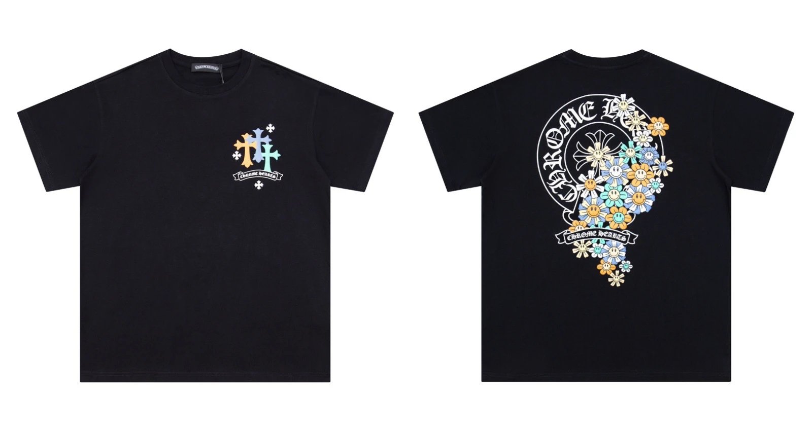 Chrome Hearts Caution Pink Graphic T-Shirt Gray - 8