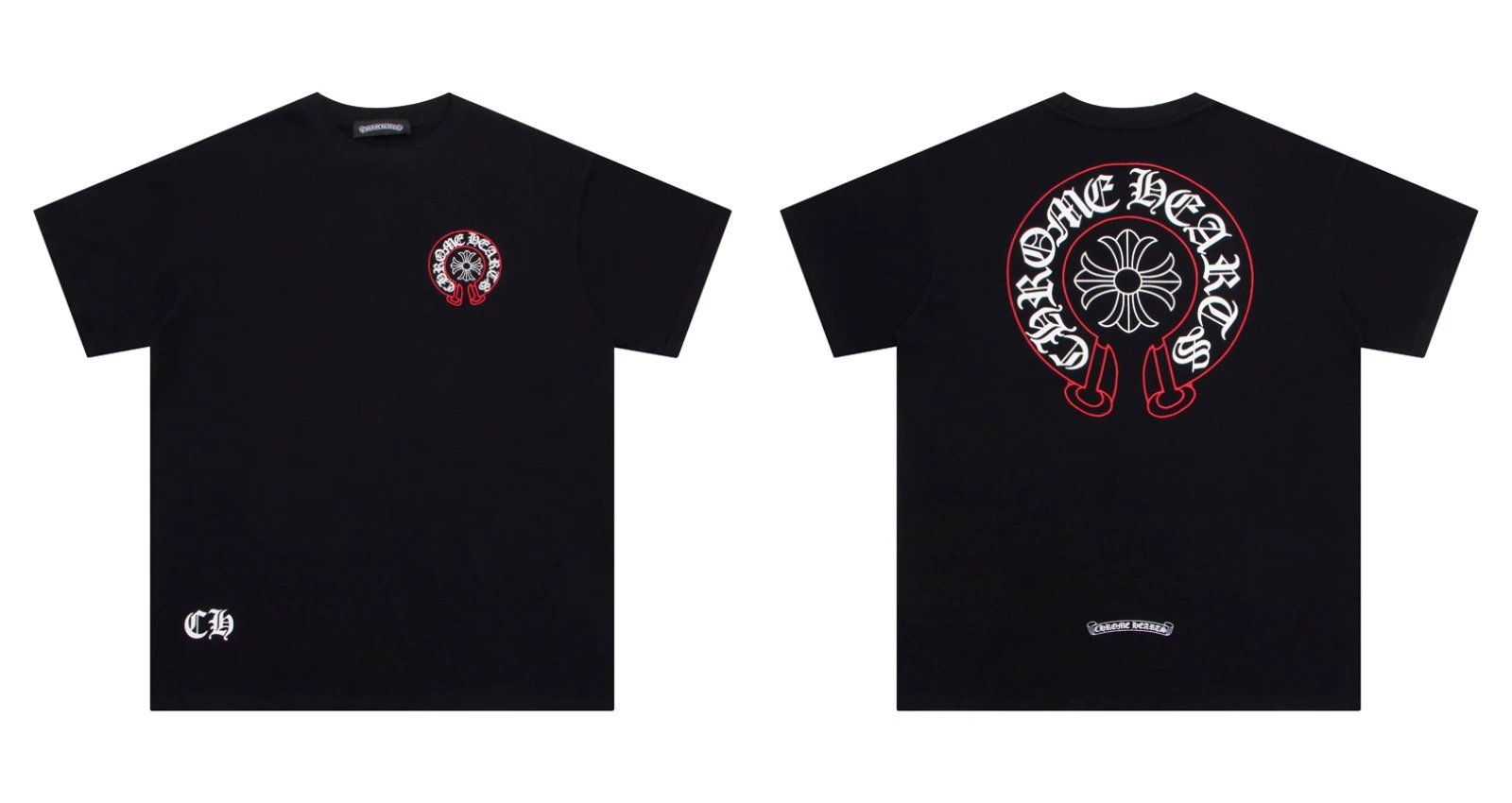 Chrome Hearts Caution Pink Graphic T-Shirt Gray - 16