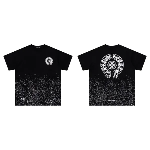 Chrome Hearts Splatter Print T-Shirt Black - 1