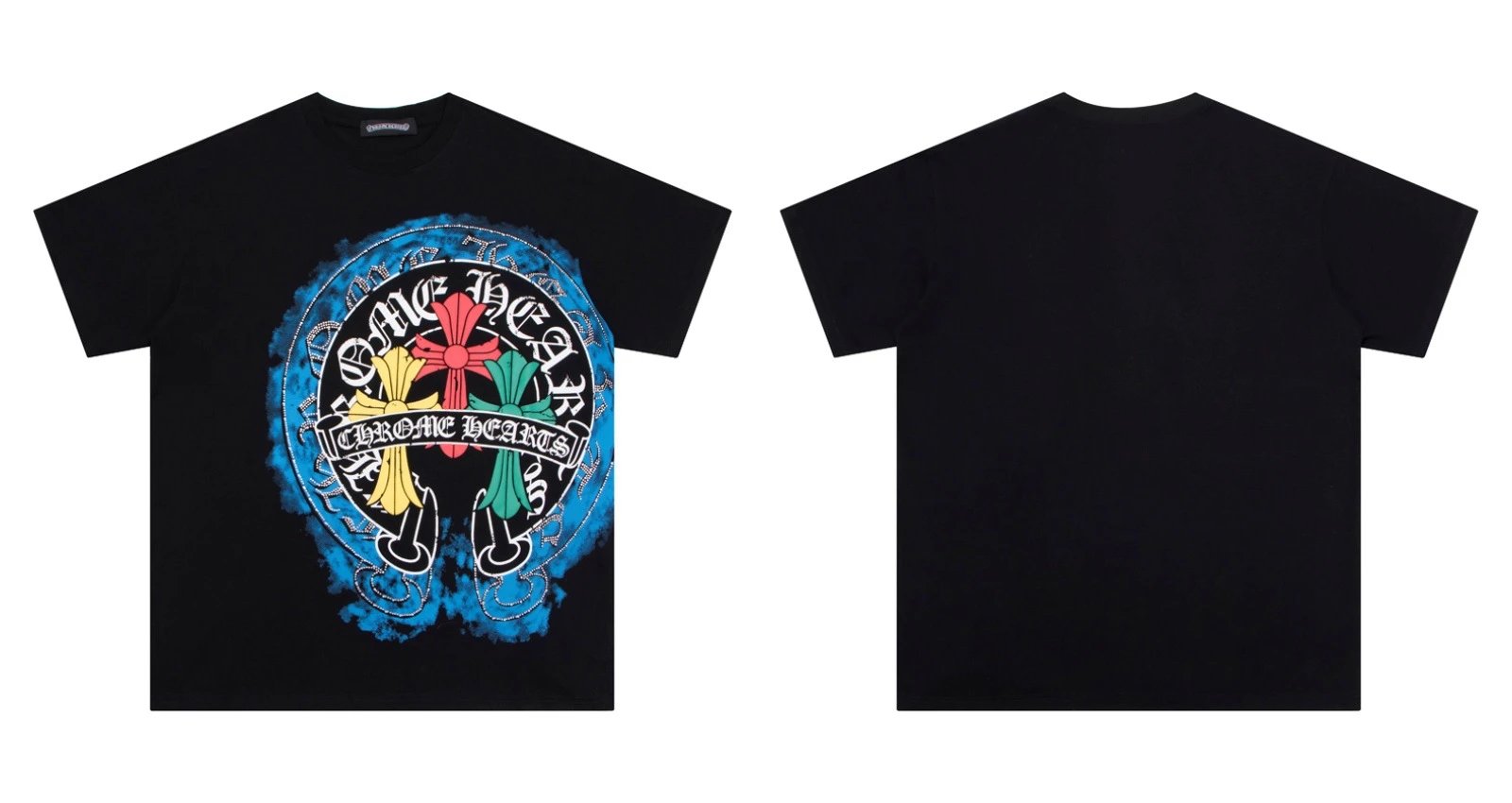 Chrome Hearts Caution Pink Graphic T-Shirt Gray - 14