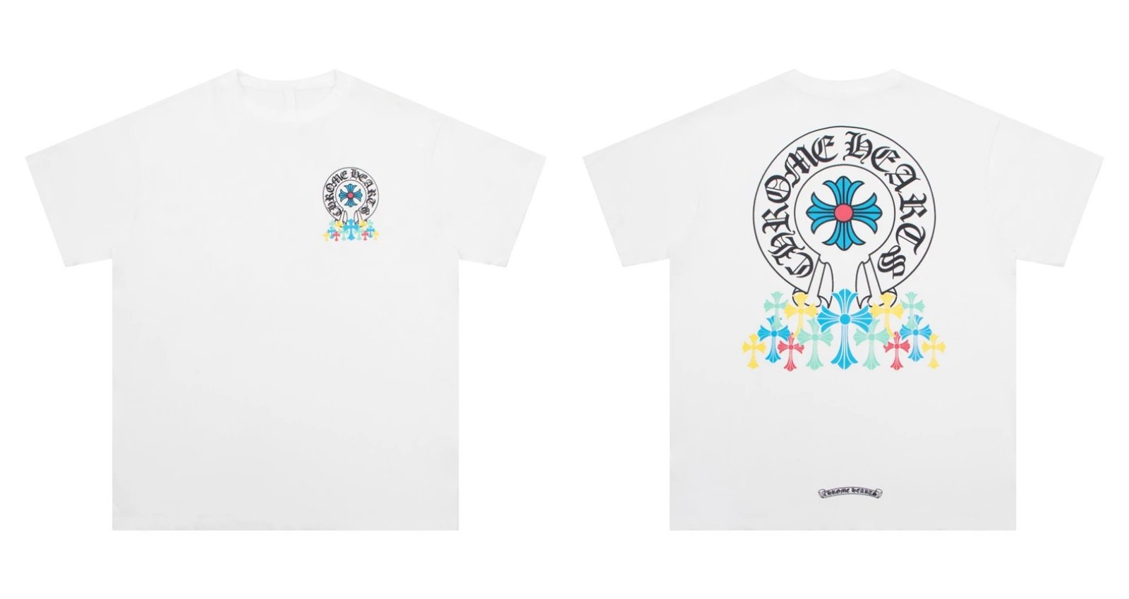 Chrome Hearts Caution Pink Graphic T-Shirt Gray - 22