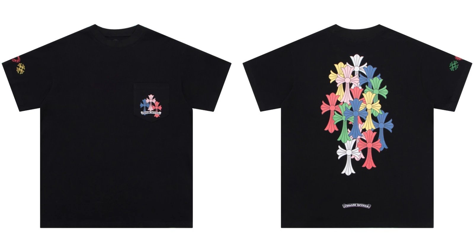 Chrome Hearts Caution Pink Graphic T-Shirt Gray - 30