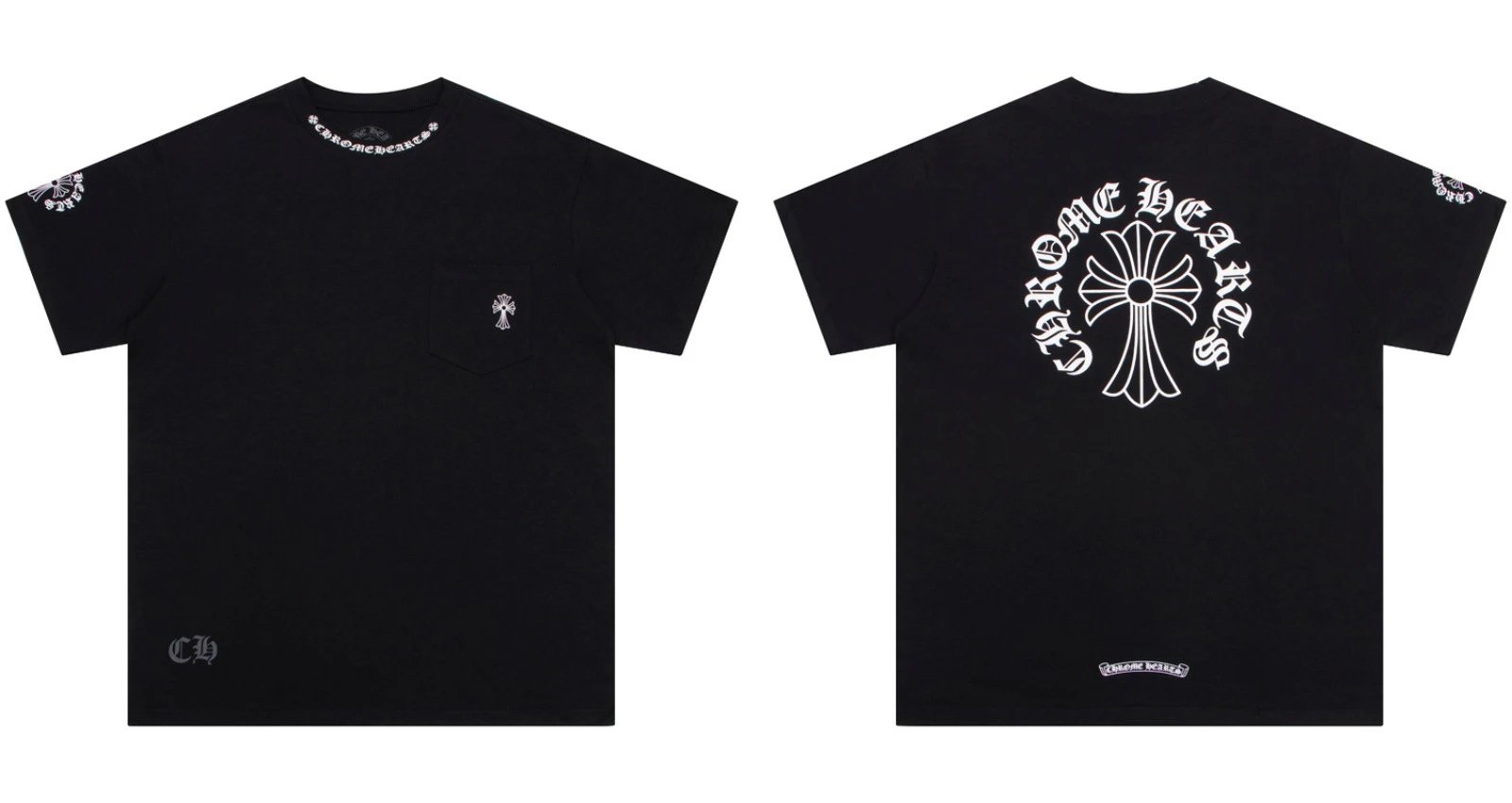 Chrome Hearts Caution Pink Graphic T-Shirt Gray - 38
