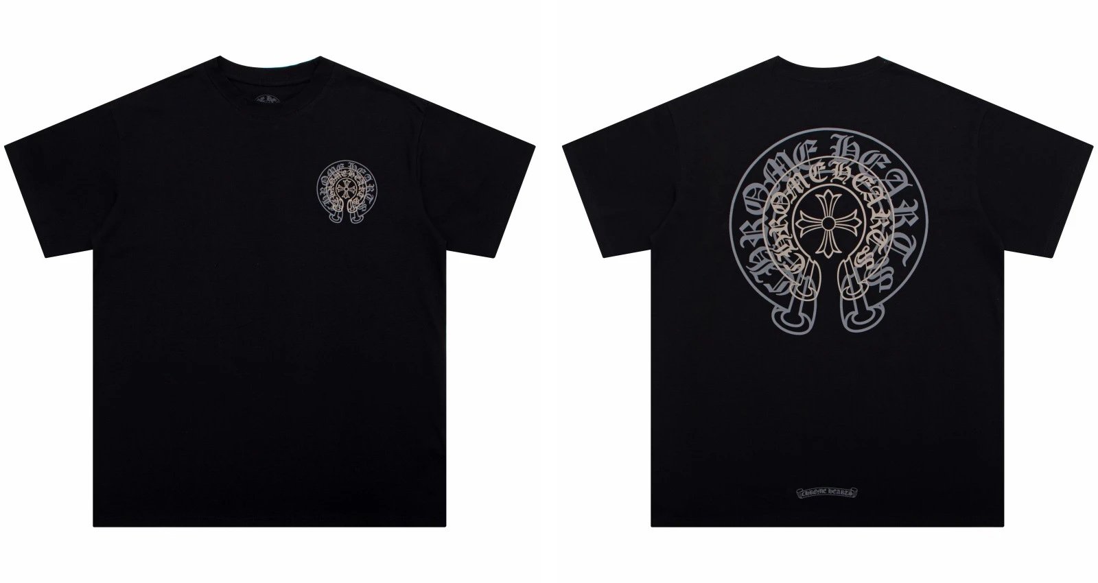 Chrome Hearts Caution Pink Graphic T-Shirt Gray - 45