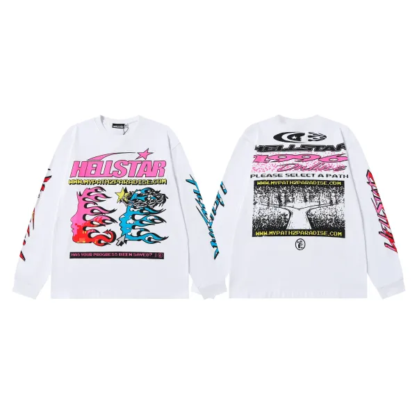 Hellstar Path to Paradise Long Sleeve T-Shirt White - 1