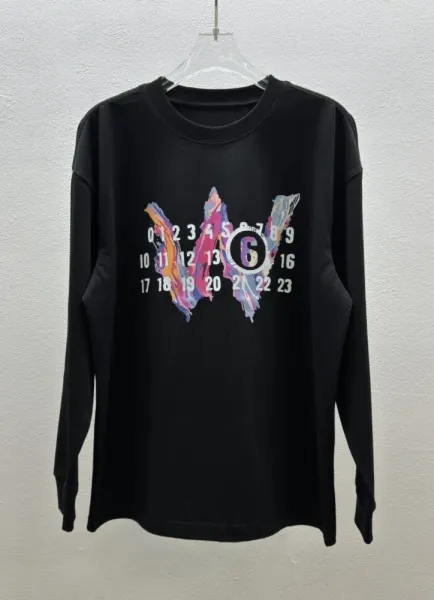 Off-White Numeric Paint Splatter Long Sleeve T-Shirt Black - 29