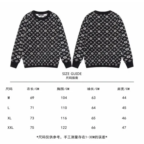 Gucci GG Monogram Knit Sweater Black Beige - 3