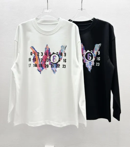 Off-White Numeric Paint Splatter Long Sleeve T-Shirt Black - 27