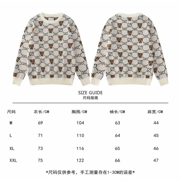 Gucci GG Monogram Knit Sweater Black Beige - 6