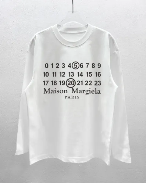 Maison Margiela Numbered Logo Long-Sleeve T-Shirt White - 1