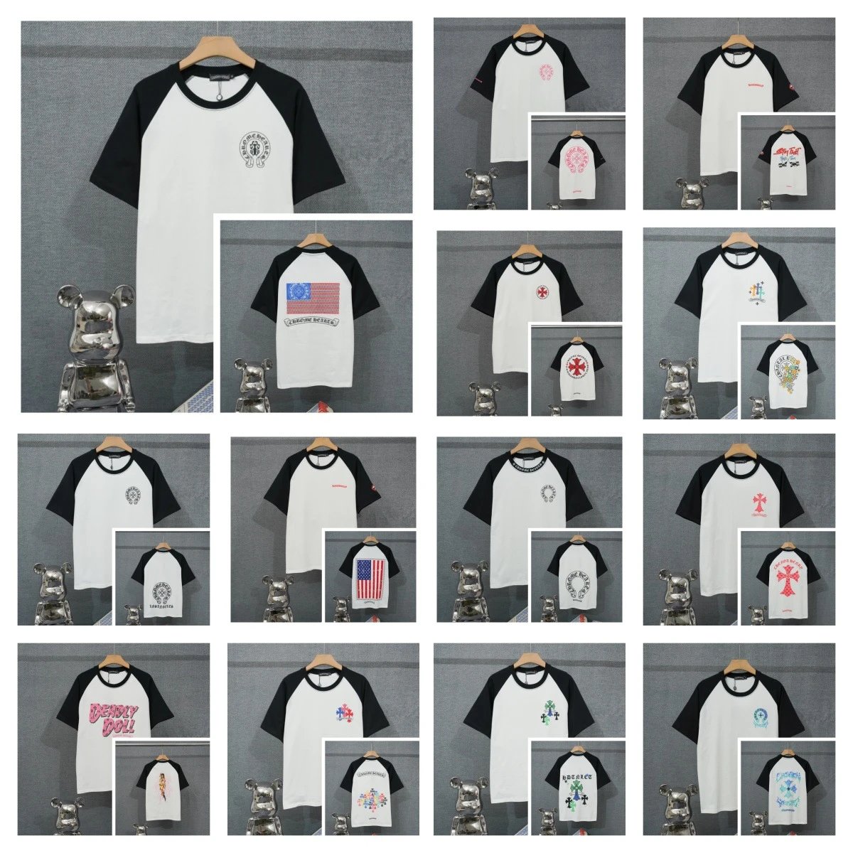 Kejia Colorful Cross-Colorblock Short-Sleeve T-Shirt