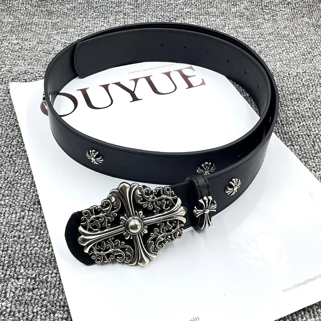 [8-Star Pattern] Cross-Studded Holy Sword Belt
