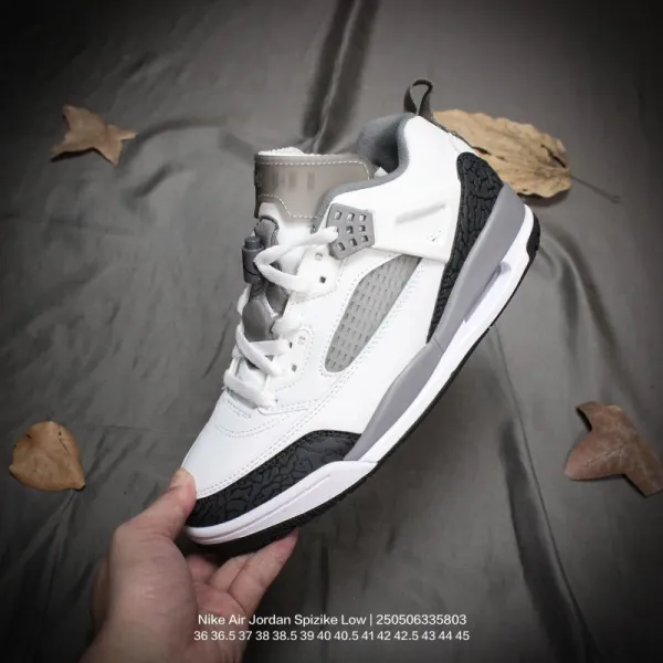 Air Jordan Spizike Low White / Gray / Black Sneakers Basketball Shoes - 1