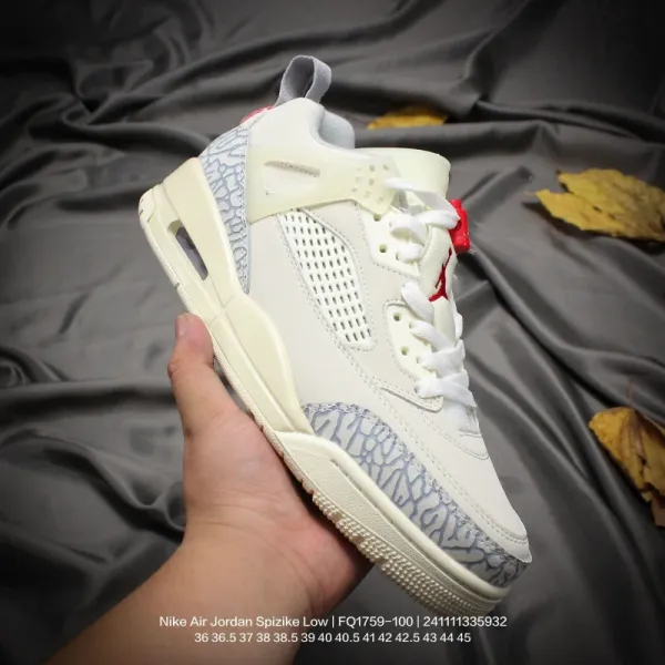 Air Jordan Spizike Low White Cement Grey Sneakers Basketball Shoes - 1