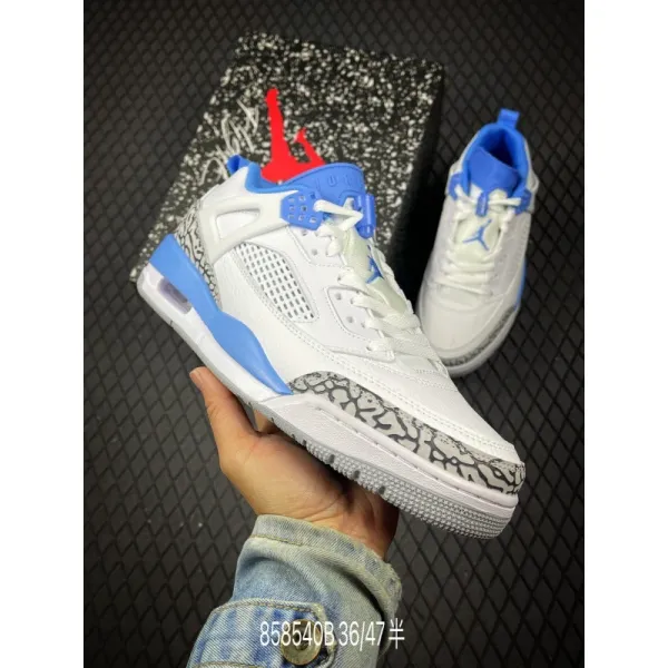 Air Jordan 4 Retro White Cement Blue Sneakers Basketball Shoes - 1