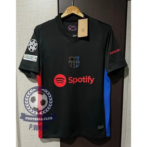 FC Barcelona 2023-24 Third Jersey Black with Red and Blue Accents Jersey - 1