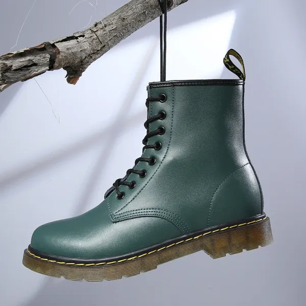 Dr. Martens 1460 Green Leather Combat Boots Martin Boots - 1