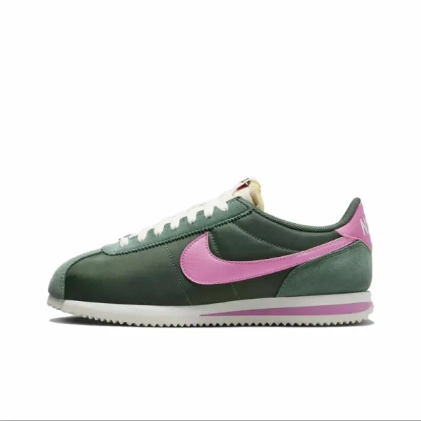 Nike Cortez Green and Pink Sneakers - 1
