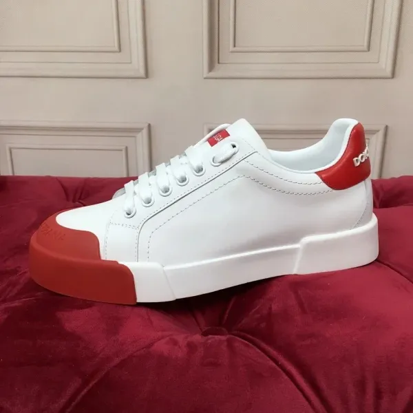 Dolce & Gabbana Sicily Sneakers White and Red Leather Sneakers - 1