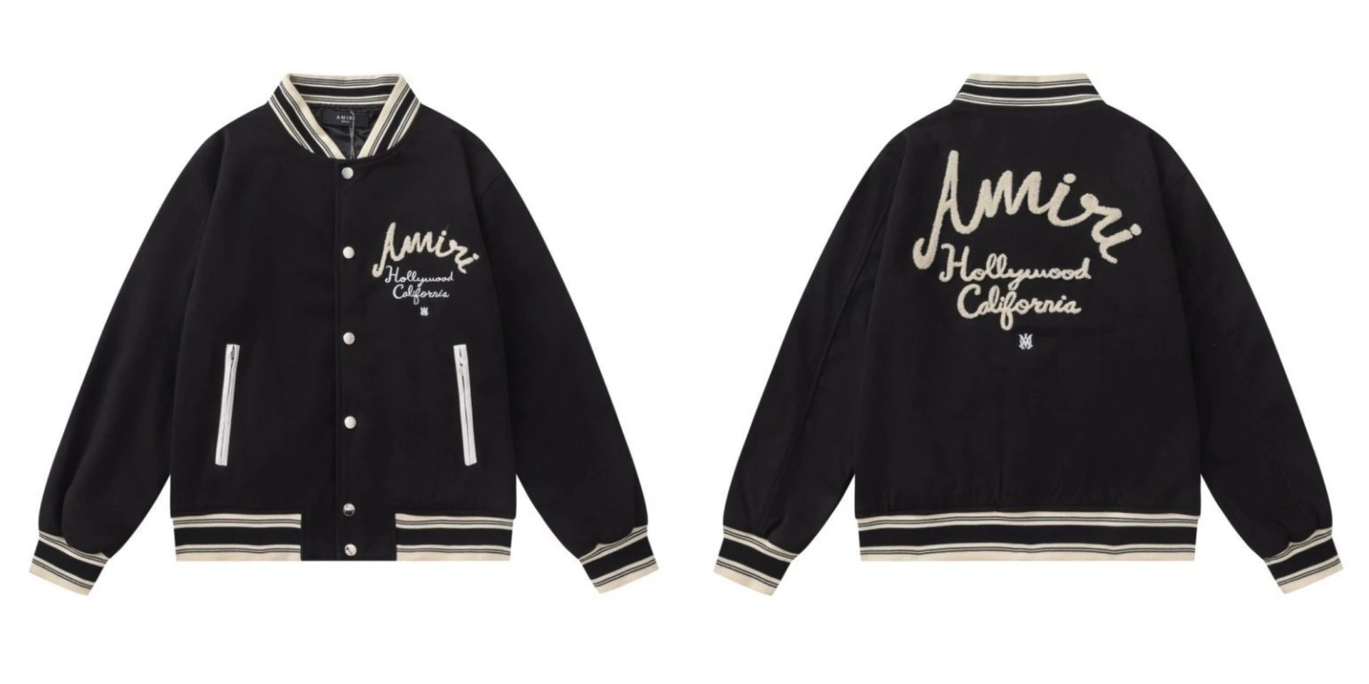 Amiri Preemo Varsity Jacket Black Outerwear - 5