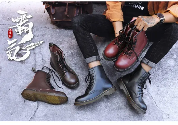 Dr. Martens 1460 Brown Leather Combat Boots Martin Boots - 3