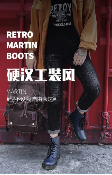 Dr. Martens 1460 Brown Leather Combat Boots Martin Boots - 2