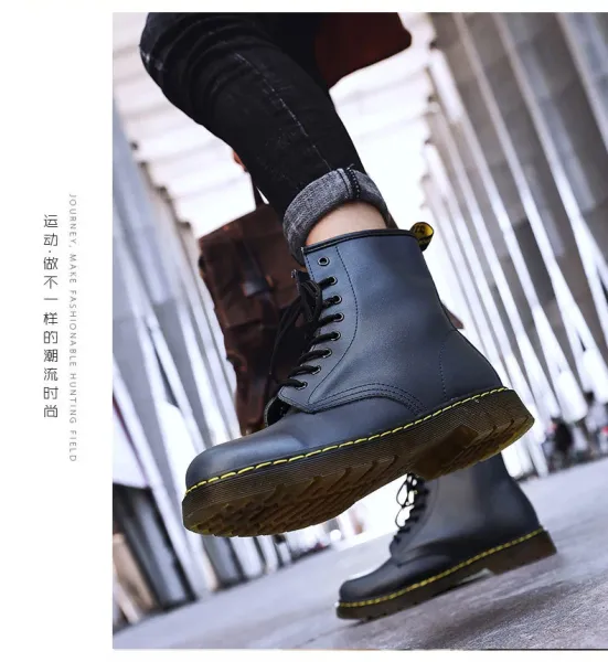 Dr. Martens 1460 Brown Leather Combat Boots Martin Boots - 8