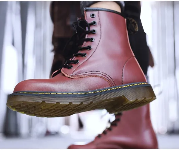 Dr. Martens 1460 Brown Leather Combat Boots Martin Boots - 16