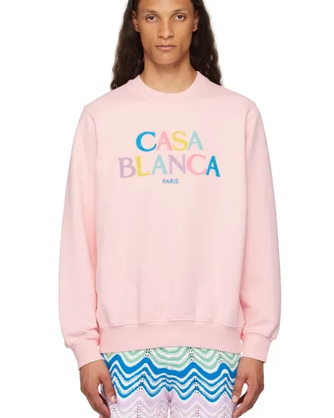 Casablanca Casa Blanca Paris Rainbow Logo Pink Hoodie - 1