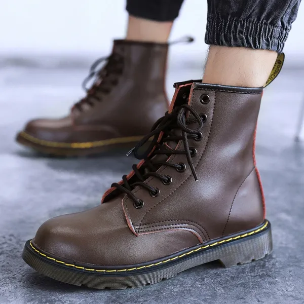 Dr. Martens 1460 Brown Leather Combat Boots Martin Boots - 1
