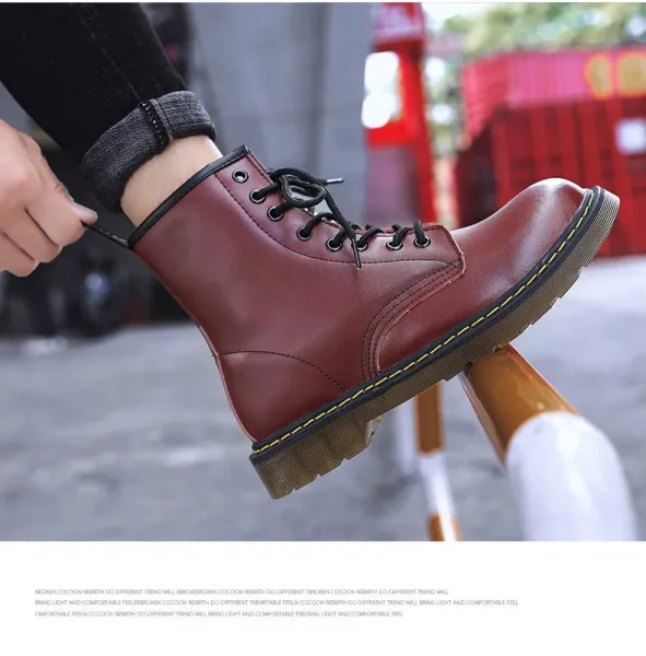 Dr. Martens 1460 Brown Leather Combat Boots Martin Boots - 17