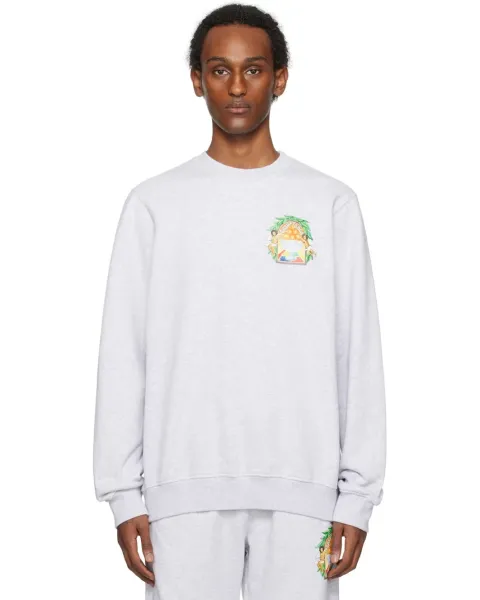 Marcelo Burlon County of Milan Pineapple Graphic Hoodie Gray - 1