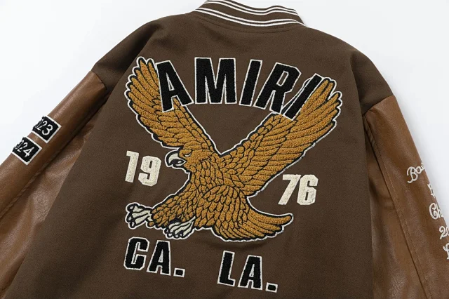 AMIRI Jackets Eagle Embroidered Varsity Jacket product detail image 11
