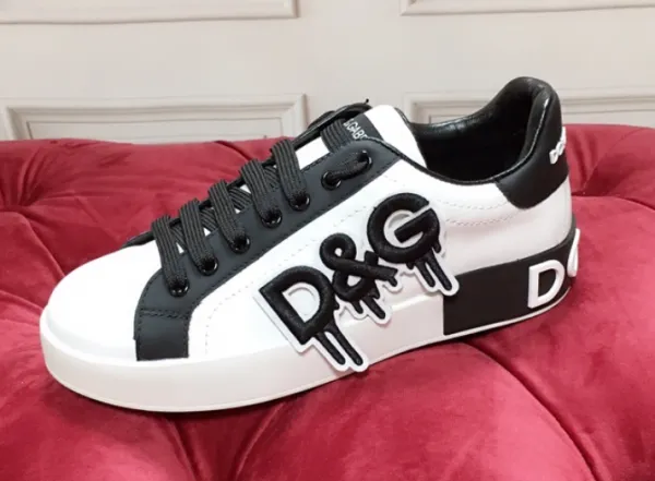 Dolce & Gabbana D&G Logo Sneakers White Black - 1