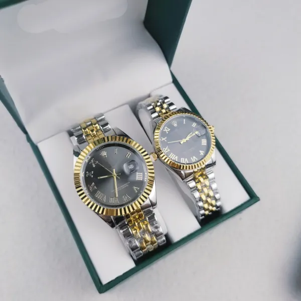 Rolex Datejust Two-Tone Black Dial Gold-Silver Watches - 1
