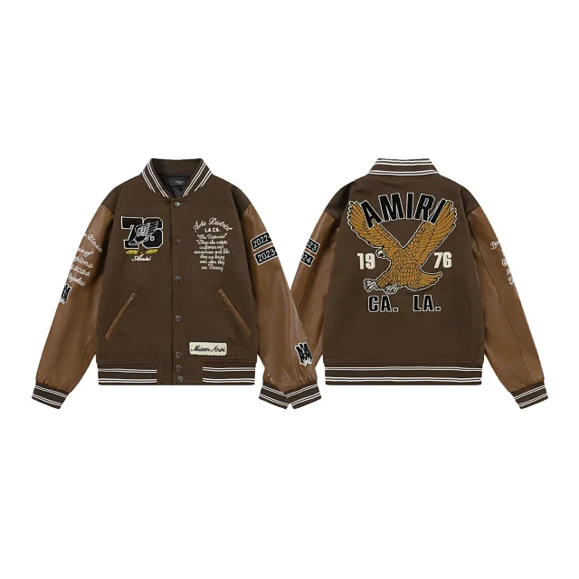 AMIRI Jackets Eagle Embroidered Varsity Jacket product detail image 4