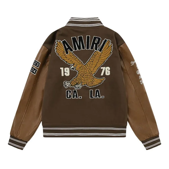 AMIRI Jackets Eagle Embroidered Varsity Jacket product detail image 8