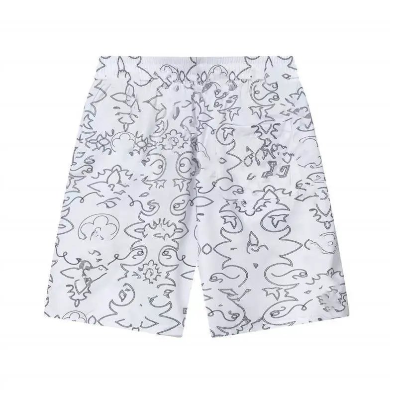 Design Cityscape Print Elastic Waist Shorts White - 19