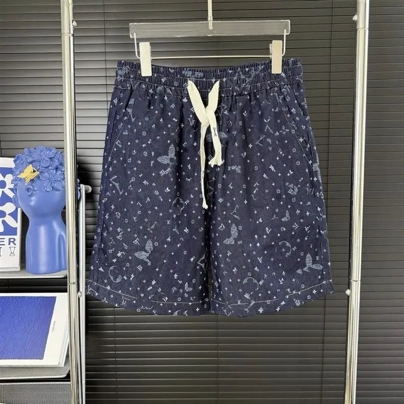 Design Cityscape Print Elastic Waist Shorts White - 11