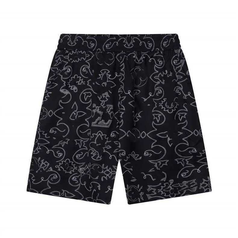 Design Cityscape Print Elastic Waist Shorts White - 17
